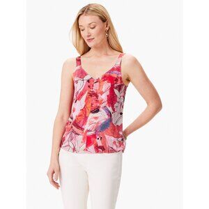 New NIC+ZOE Scribble Bouquet Crepe Cami in Pink Multi Size XL